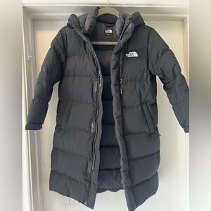 North Face long puffer, kids
